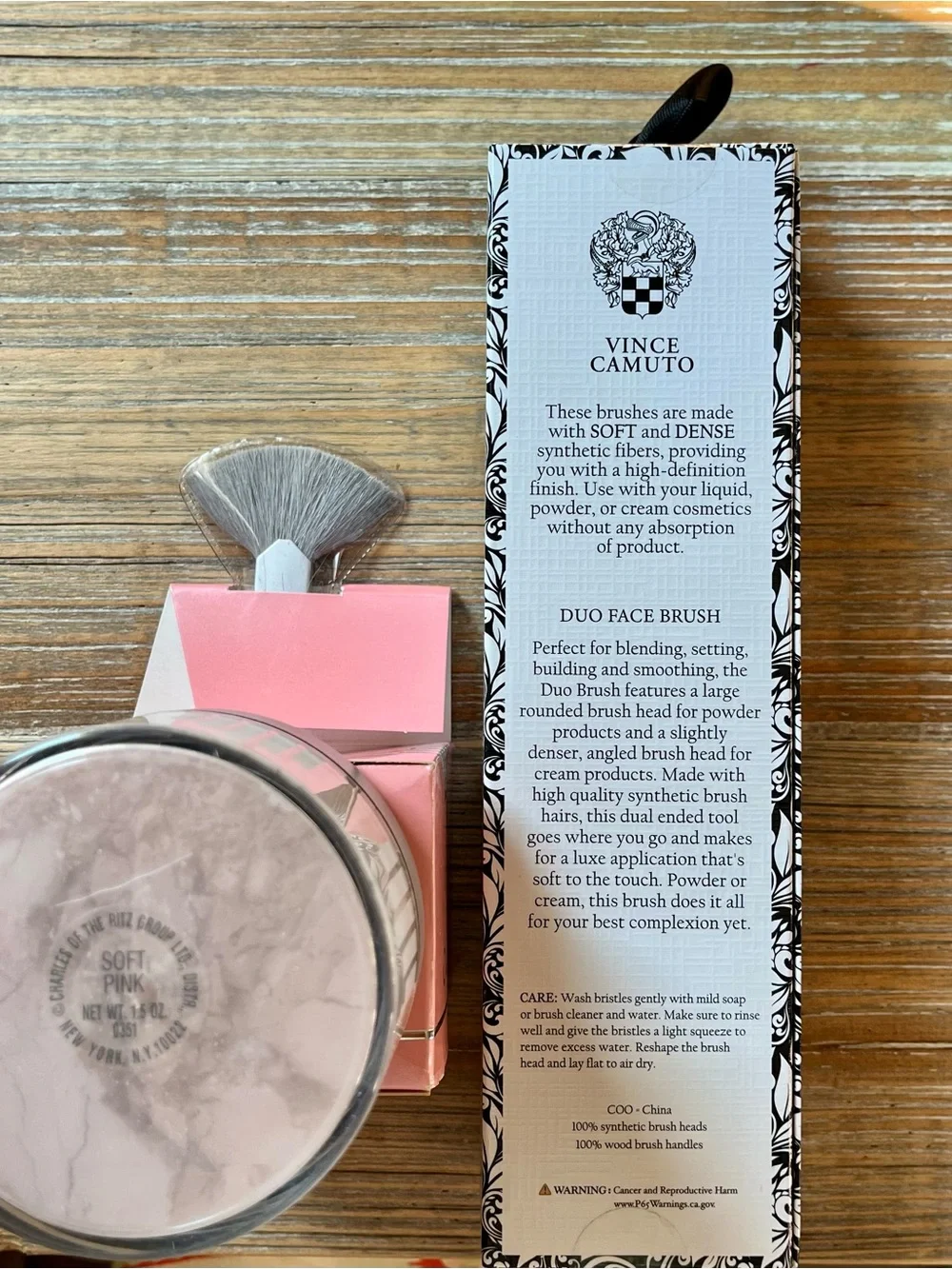 Vince Camuto Duo Face Brush & Vintage Charles of the Ritz Powder Bundle NIB
